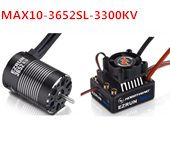 Combo MAX10 60A Brushless ESC+3652SL G2 3300KV Brushless Motor Speed Controller for RC 1/10 SUV/Truck/Car