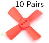 10 Pairs 1535 38mm 4 Blade ABS Propeller  For 60-80 FPV Racing Frame red