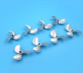 1Pair Full immersion Zinc Propeller Three-blade Propellers D48mm Propeller CW CCW Props 4mm Hole Paddle for RC Boats