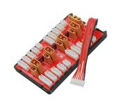 Power-Genius 2in1 Parallel Charging Board XT60+XT30 Plug Supports 4 Packs 2-8S Lipo Battery For RC Models Spare Part