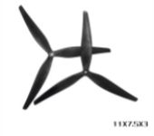 1Pairs(1CW+1CCW) HQPORP 11X7.5X3 1175 3-Blade Propeller Black-Glass Fiber Reinforced Nylon for MacroQuad Cinelifter