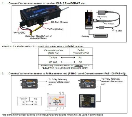 Variometer Sensor for FrSky Telemetry System - Normal Precision