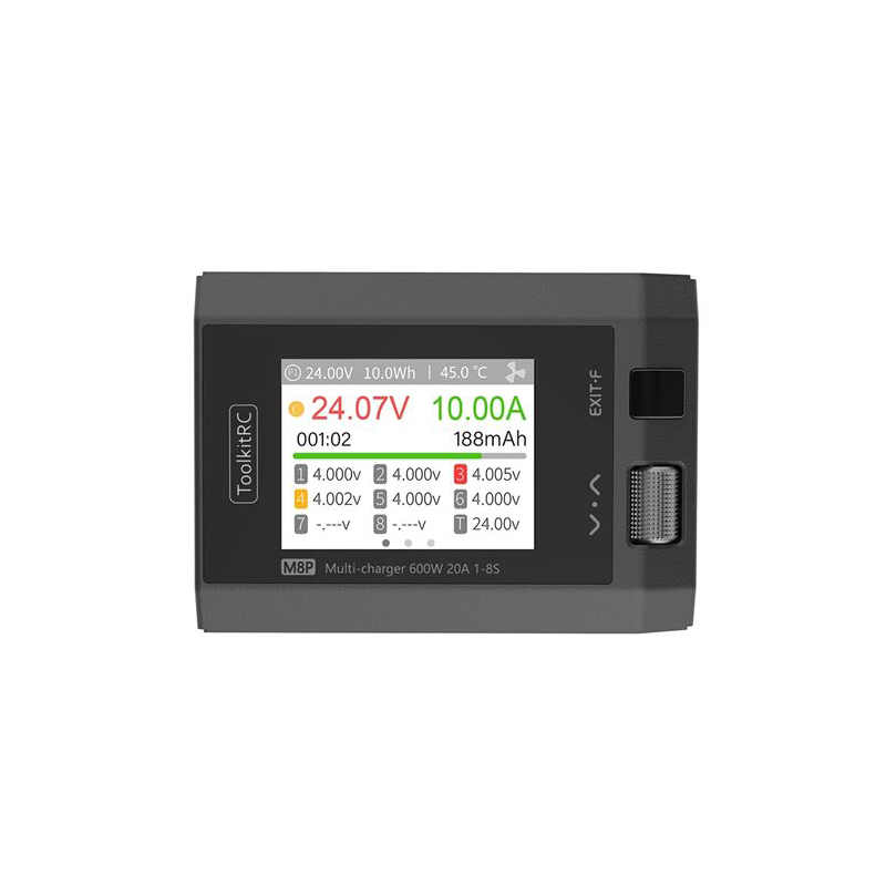 ToolkitRC M8P M8S upgraded version 600W 20A DC Balance Charger Discharger for 1-8S Lipo Battery Checker ESC Tester Receiver