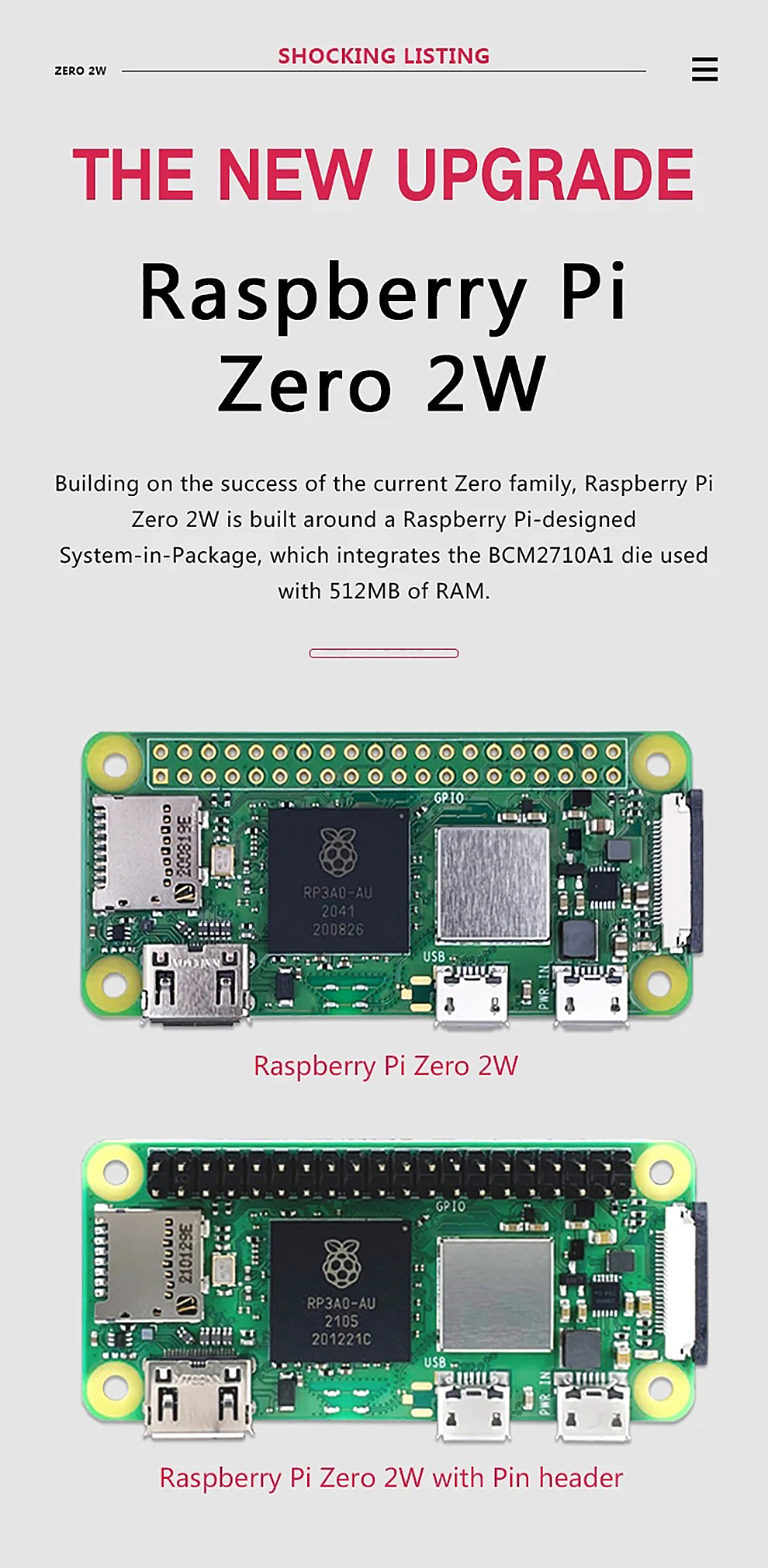 Raspberry Pi Zero 2W Development Board BCM2710A1 Chip Python Learning ...