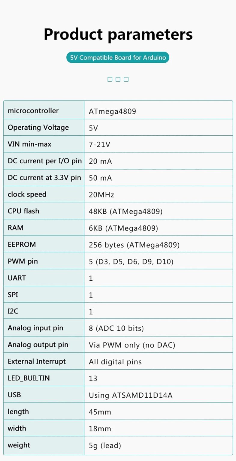 Arduino Nano Every ABX00028 Development Board ATmega4809 ...