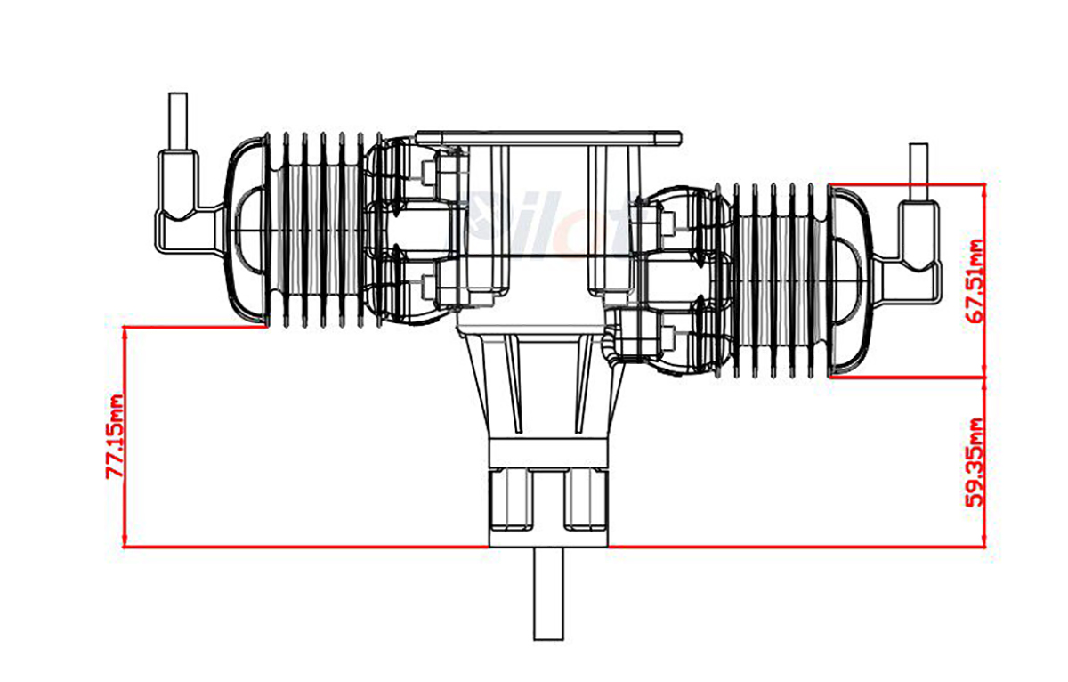 GP76 76cc Gasoline Engine Twin Cylinder Two-Stroke High Performance for ...