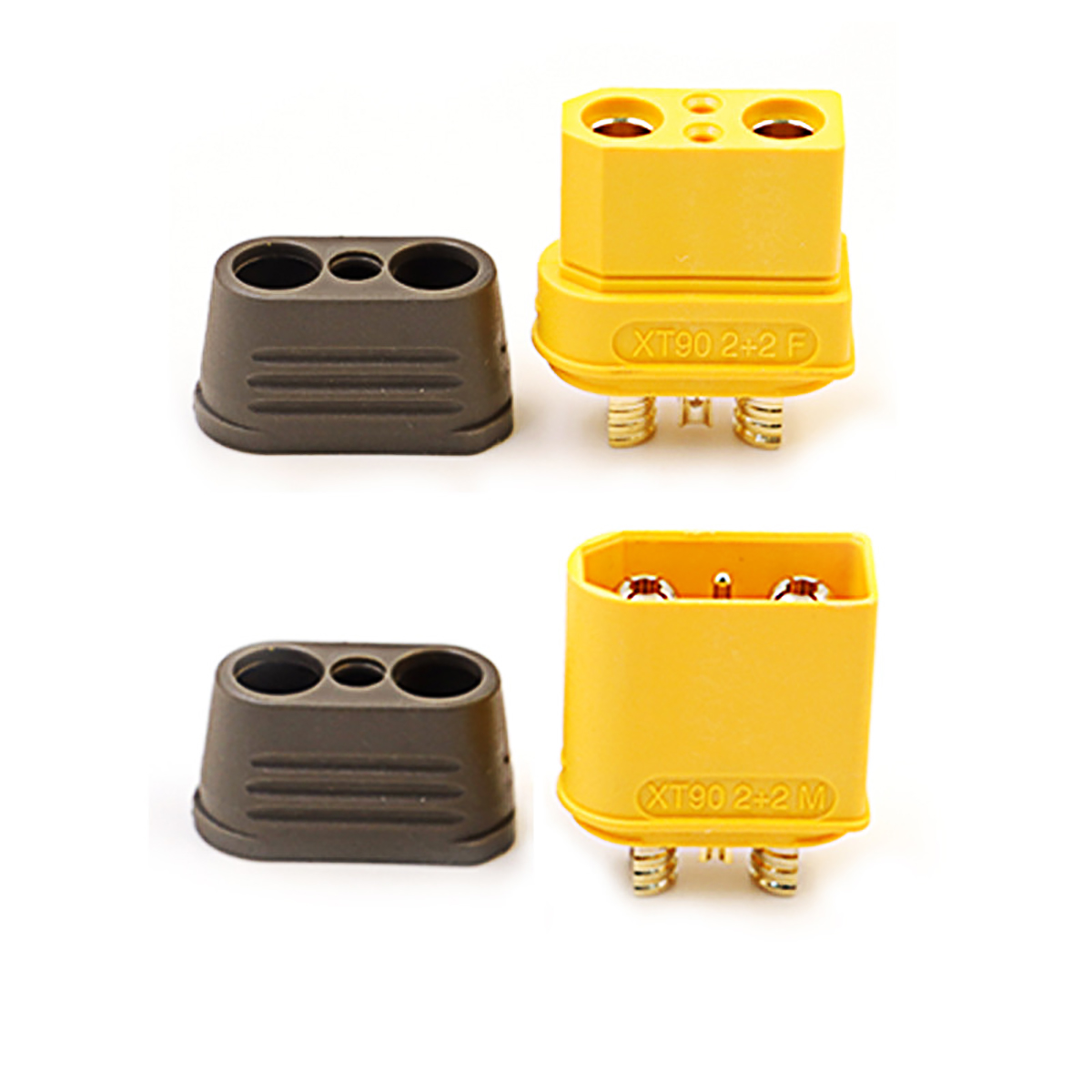 Amass XT90(2+2)-F/M Female Male Connector XT90I RC Connector Dual Signal Pin Design for RC Aircraft Drone