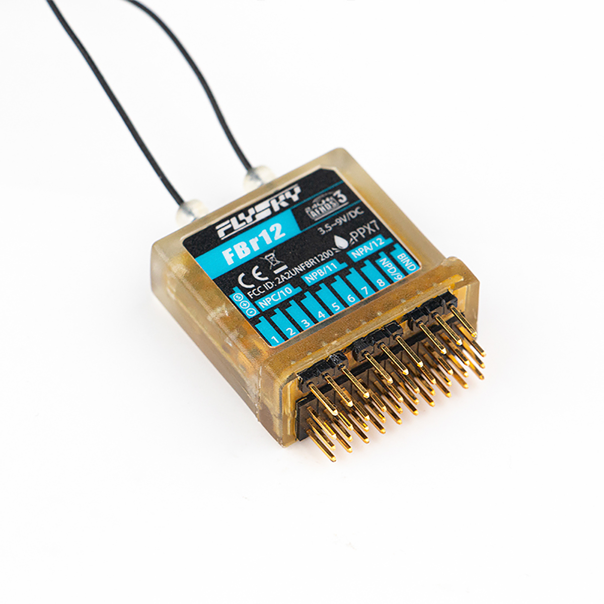 Flysky FBr12 12 PWM Channels Receiver External Dual Antenna with Transfer Back Function for AFHDS3 Transmitters
