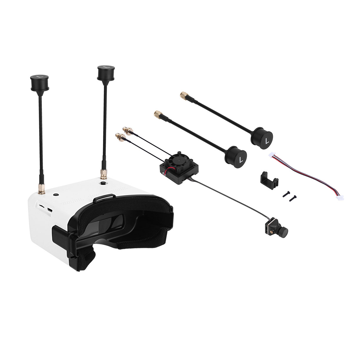 Hawkeye HD Video Transmission System 720P FPV Goggles with Air Unit Low Latency 5CH 5.8GHz Band 10KM Transmission